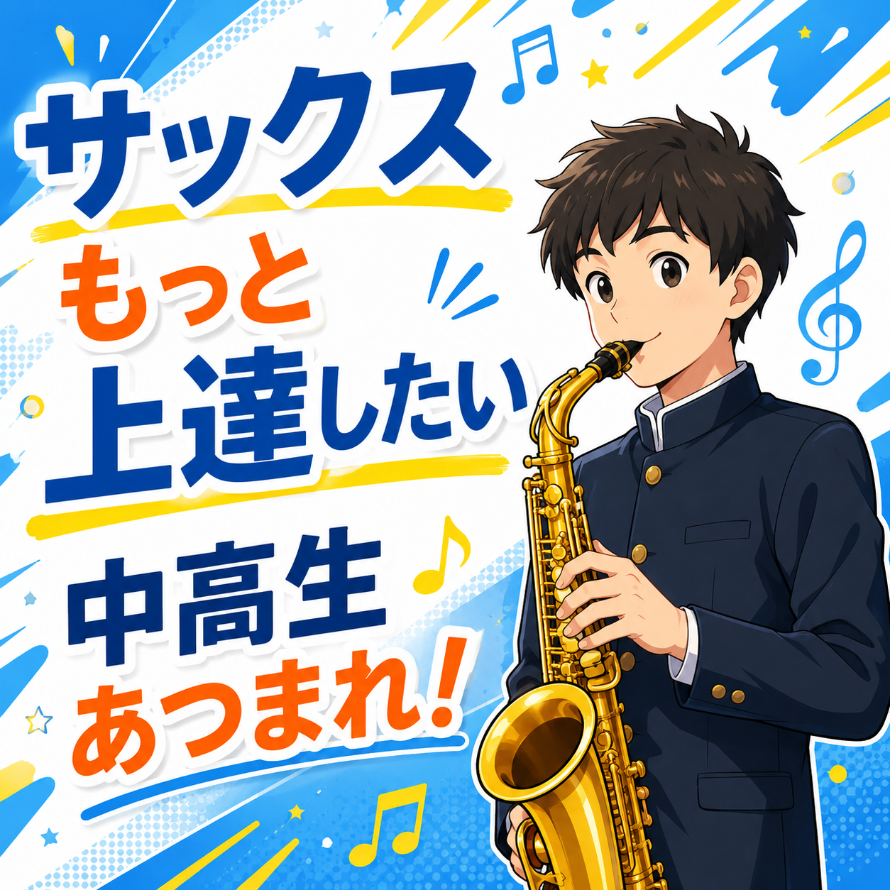 部活や吹奏楽だけじゃもったいない！サックスを上達したい中高生必見個人レッスン！神戸市灘区サークル音楽教室